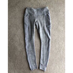 ATHLETA 158901 Polartec Peak Fleece Lined Colorblock Powerlift Gray Leggings XS